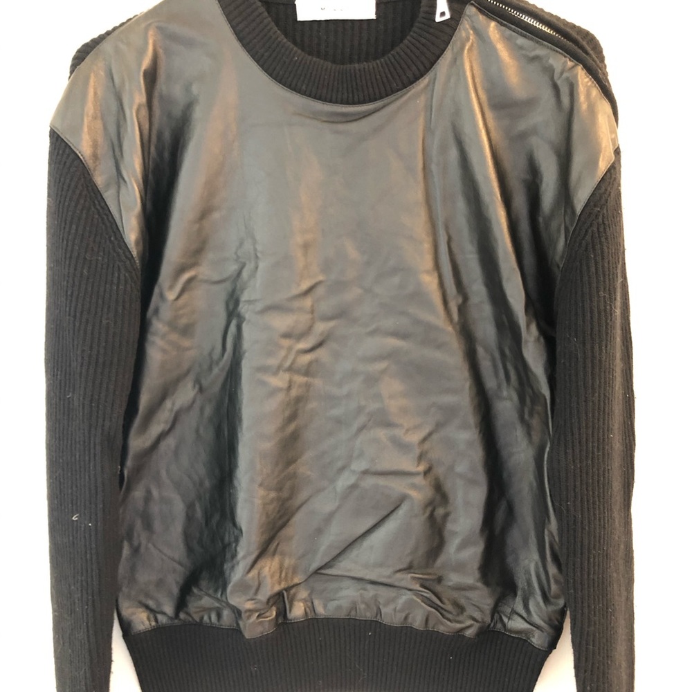 Milly black leather sweater